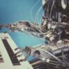 Robot playing piano AI in music